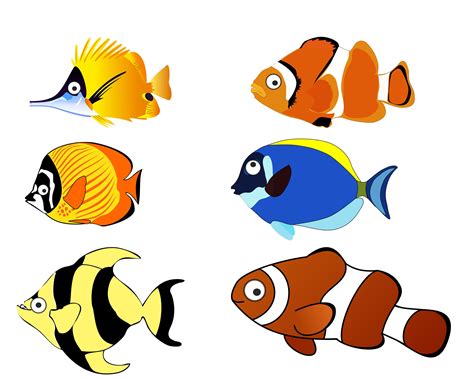 6 fish clipart